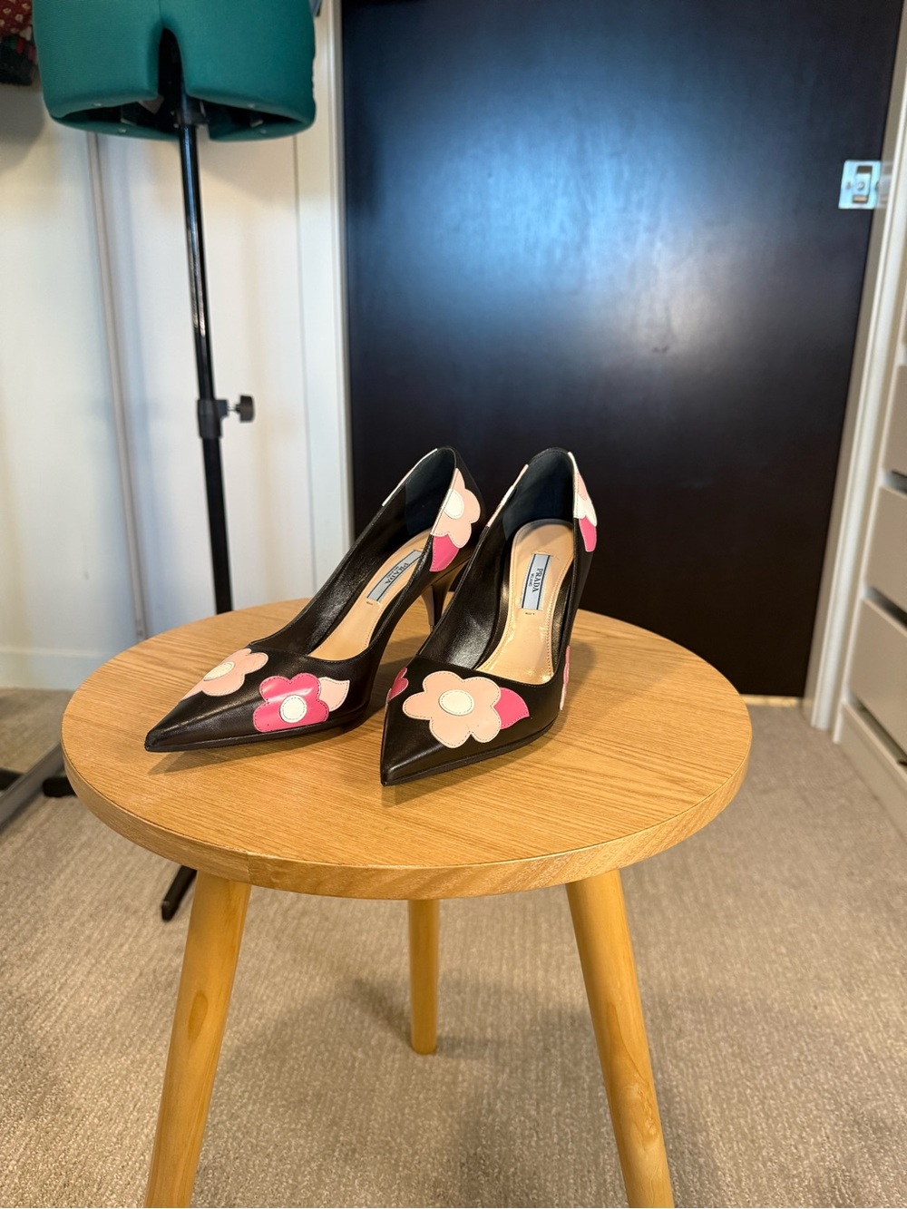 Prada Floral Leather Pumps